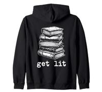 Get Lit Literary Pun Design Bibliophile Humor Books Lover Zip Hoodie