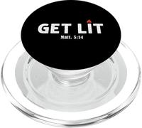Get Lit Literature Religion Christianity Catholic Library PopSockets PopGrip for MagSafe