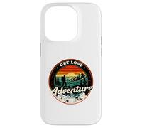 Get Lost Adventure Find Yourself Retro Sunset Hiking Design Case for iPhone 14 Pro