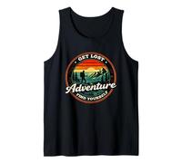 Get Lost Adventure Find Yourself Retro Sunset Hiking Design Tank Top