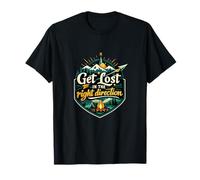 Get Lost in The Right Direction Camping Badge T-Shirt