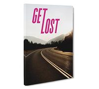 Get Lost Typography Canvas Print for Living Room Bedroom Home Office Décor, Wall Art Picture Ready to Hang, 30 x 20 Inch (76 x 50 cm)