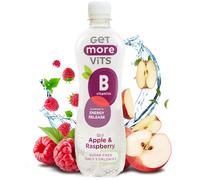 Get More Vits - B Vitamins Still Apple & Raspberry Flavoured Spring Water (12 x 500ml), Supports Energy Release, Tackle Tiredness & Fatigue, Natural