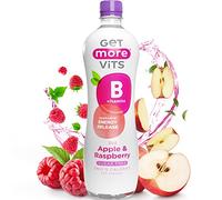 Get More Vits Flavoured Water - Apple & Raspberry Still Water with B Vitamins - Low Calorie, Sugar Free, & Vegan Flavoured Spring Water with Niacin, Biotin, & Thiamine - 1 Litre Bottle, Pack of 12