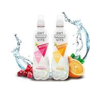 Get More Vits Hydrating Sugar-Free Cranberry & Orange Sports Recovery Electrolytes Drinks with Niacin, Biotin, Thiamine, & Vitamin B12-500ml Water Bottle, Pack of 12