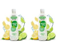 Get More Vits - Multi Vitamin Sparkling Lemon & Lime Flavoured Spring Water (12 x 500ml), Sugar-Free, Low Calorie, Vitamin D, C, & B, Supports a Healthy Body, Vegetarian, Vegan (Pack of 2)