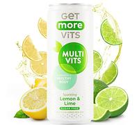 Get More Vits - Multi Vits Sparkling Lemon & Lime Spring Water (12 x 330ml), Sugar-Free, Low-Calorie, Natural Flavours, Supports a Healthy Body, Vitamin C, B1, B3, B5, B6, B7, B12 & D, Vegetarian