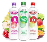 Get More Vits Still & Sparkling Water - Low Calorie, Sugar Free, & Multivitamin Fizzy Drink with Vitamin D, C, & B Vitamins - Pack of 12 Multi-Flavoured Water Multipack - 1 Litre Bottle, 3 Flavours