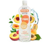 Get More Vits Still Water - Vegan Flavoured Water Multipack with 20% Suggested Daily Fibre - Low Calorie Peach & Apricot Sugar Free Drinks - 1 Litre Bottles, Pack of 12