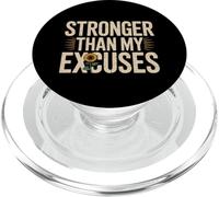 Get Motivated Quotes Motivational Stronger Than My Excuses PopSockets PopGrip for MagSafe