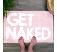 Get Naked Bath Mat Funny Bathroom Mat Cool Rug Cute Bathroom Rugs Fun Shower Floor Mats Soft Absorbent Water Non-Slip Square Bath Matt Washable Microfiber Shower Rugs Home Funky Rug Decor Pink