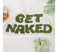 Get Naked Bath Mat Funny Bathroom Mat Cool Rug Cute Bathroom Rugs Fun Shower Floor Mats Soft Absorbent Water Non-Slip Square Bath Matt Washable Microfiber Shower Rugs Home Funky Rug Decor Sage Green