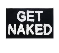 Get Naked Bath Mat, Non-Slip Bathroom Rug, 40 x 60 cm Super Soft Water Absorbent Microfiber Shower Floor Mat for Bathroom Apartment Decor, Irregular Shaped Machine Washable Carpet Funny Bathmat