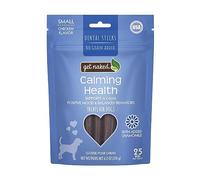 Get Naked Calming Dental Sticks for Dogs - Grain-Free Chicken Flavor, Anxiety Relief with Chamomile, Passion Flower, No CBD, Tartar Control, Gluten-Free - Small Sticks 6.2 oz Bag