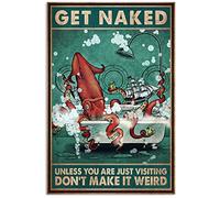 Get Naked Dont Make It Weird Octopus Wall Decor Wall Art Gift Metal Sign Poster 8x12 inches