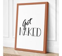 Get Naked Typography Canvas Wall Art Print 24x16 Inch (61 x 41 cm)
