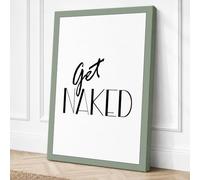 Get Naked Typography Canvas Wall Art Print 30x20 Inch (76 x 51 cm)