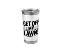 Get Off My Lawn! Funny Old Man Grumpy Humor Stainless Steel Insulated Tumbler