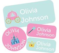 Get Organized with YINFEIAI's Customized Waterproof Name Labels - 160 Personalized Stickers for Clothing, Water Bottles, Lunch Boxes and School Supplies (Princess)