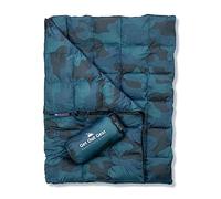 Get Out Gear Cozy Camo Camping Blanket - Puffy, Packable, Lightweight and Warm | Ideal for Outdoors, Travel, Stadium, Festivals, Beach, Hammock |Water-Resistant Backpacking Quilt