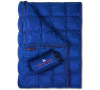 Get Out Gear Double Puffy Camping Blanket - Extra Puffy, Packable, Lightweight and Warm | Ideal for Outdoors, Travel, Stadium, Festivals, Beach, Hammock | Water-Resistant Camp Quilt (Blue/Red)