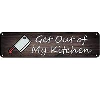 Get Out of My Kitchen Sign Rustic Hanging Wall Plaque Signs Wall Art Decoration 4x16 Inches