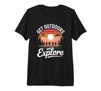 Get Outdoors and Explore Camping Hiking Nature Lover Premium T-Shirt
