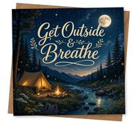 Get Outside and Breathe Scenic Camping Greeting Card