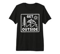 Get Outside Hiking Mountain Hike Nature Trekking Wildlife Premium T-Shirt
