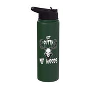Get Outta My Woods Wendigo Cryptid Forest Monster Scary Stainless Steel Insulated Water Bottle