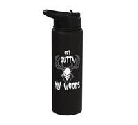 Get Outta My Woods Wendigo Cryptid Forest Monster Scary Stainless Steel Insulated Water Bottle