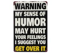 Get Over It Metal Sign, Funny Wall Art Poster, Warning Senses of Horror, Home Decor