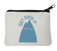 Get Over It Mountain Top Graphic Neoprene Coin Purse Pouch 10x11cm White