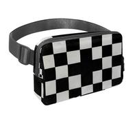 Get Ready for Adventure with Our Stylish Fanny Bag, Perfect Travel Companion for Walking, Hiking, and Cycling Enthusiasts, Black and White Checkerboard Pattern