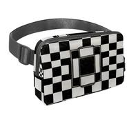 Get Ready for Adventure with our Versatile Fanny Bag, Perfect for Men and Women on The Go, Black and White Checkerboard Pattern