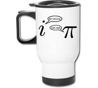 Get Real Be Rational Math Joke Pi Square Root Numbers Symbol White Insulated Travel Tea/Coffee Mug.