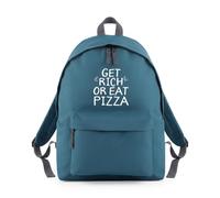 Get Rich Or Eat Pizza Food Backpack Rucksack 18L Bag - 42 x 31 x 21cm