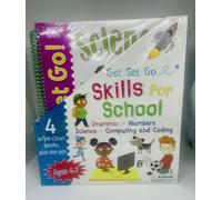 Get Set Go Skills for School 4 Wipe Clean Books Set Plus one Pen (Ages 4-7) (Computing and coding, Know your Numbers, Know Your Grammar & Science)