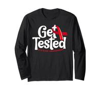 Get Tested HIV & AIDS Awareness Red Ribbon Long Sleeve T-Shirt