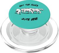 Get The Flock Outa Here Text and Sheep Illustration PopSockets PopGrip for MagSafe