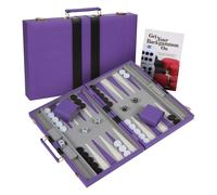 Get The Games Out Top Backgammon Set - Small Travel Size Classic Board Game Case - Best Strategy & Tip Guide (Purple Small)