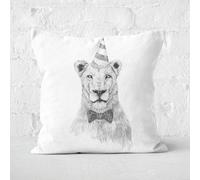 Get The Party Started Black & White Cushion Square Cushion - 60x60cm - Soft Touch