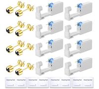 Get the Perfect Ear Piercing with 24 Pcs Premium Ear Piercing Kit - Includes 8 Black CZ Diamond Earrings and 8 Easy-to-Use Self Ear Piercing Gun - Safe and Painless