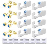 Get the Perfect Ear Piercing with 24 Pcs Premium Ear Piercing Kit - Includes 8 Blue CZ Diamond Earrings and 8 Easy-to-Use Self Ear Piercing Gun - Safe and Painless