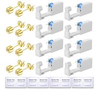 Get the Perfect Ear Piercing with 24 Pcs Premium Ear Piercing Kit - Includes 8 Yellow CZ Diamond Earrings and 8 Easy-to-Use Self Ear Piercing Gun - Safe and Painless