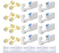 Get the Perfect Ear Piercing with 24Pcs Premium Ear Piercing Kit - Includes 8 CZ Diamond Earrings and 8 Easy to Use Self Ear Piercing Gun - Safe Painless, Stainless Steel