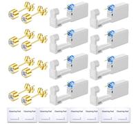 Get the Perfect Ear Piercing with 24Pcs Premium Ear Piercing Kit - Includes 8 CZ Diamond Earrings and 8 Easy to Use Self Ear Piercing Gun - Safe Painless, Stainless Steel