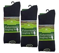 Get The Trend 3 Pairs Mens Fisherman Angling Socks Mens Long Length Wool Rich Outdoor Socks (6-11, 3 Pairs Navy)