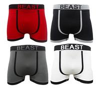 Get The Trend 3 Pairs Mens Seamless Boxer Shorts Trunks Briefs Adults Designer Boxers S-XL (Large, Beast 3 Pairs)
