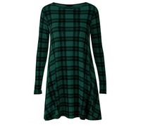 Get The Trend Women's Long Sleeve Dress Size 16/18 Green Tartan
